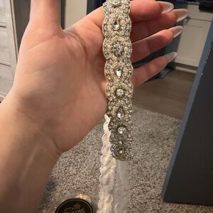 Elegant Silver Crystal Wedding Belt